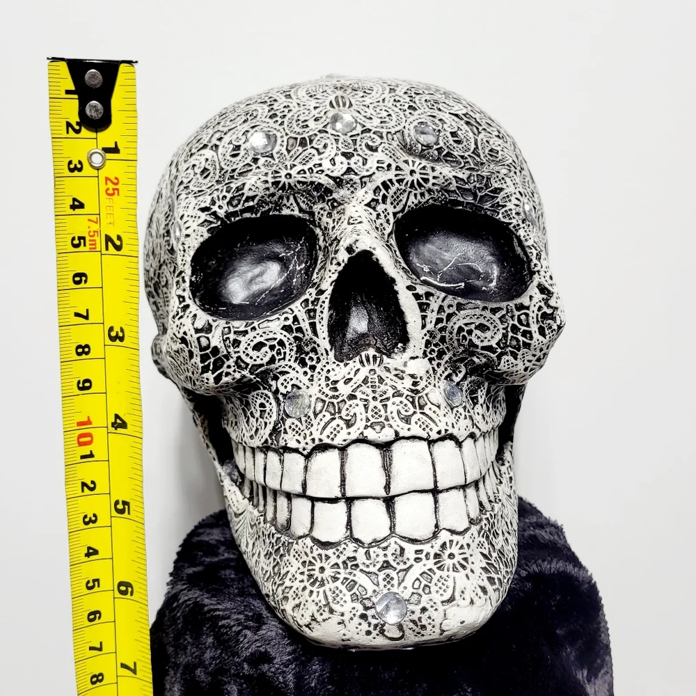 Day of the Dead Gothic Halloween Skull Laced & Jeweled